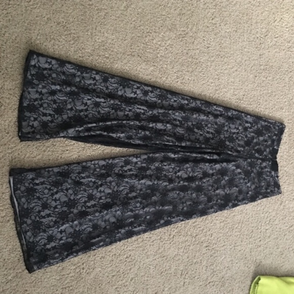 Alice and Olivia black lace pants